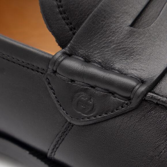 1050$ Gucci Men's GG Interlocking Black Leather Penny Loafers 8 US / 41 - Picture 16 of 16